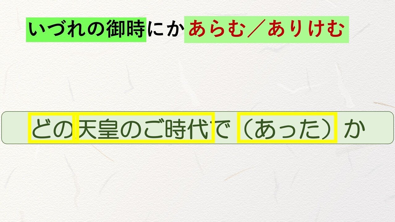 源氏物語 桐壺 の巻 文法的に読むとこんなに深い 面白い Part 1 砂崎 良 Note