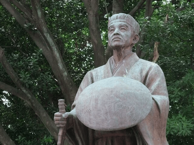 掛軸　作者不詳　『けふ斗り人もとしよれ初時雨』（芭蕉）　人物 掛軸 作者不詳 『けふ斗り人もとしよれ初時雨』（芭蕉） 人物