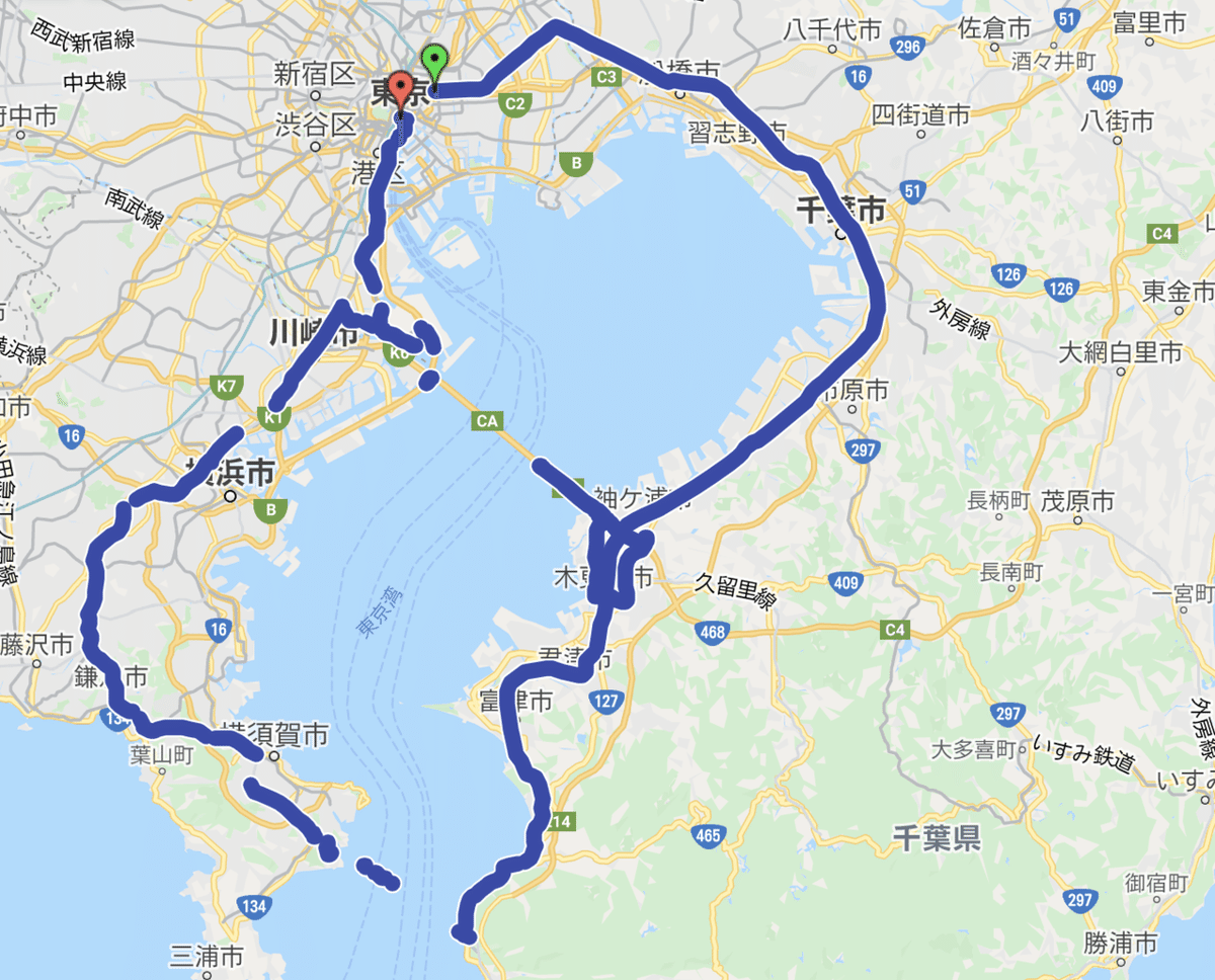 東京湾を8の字に移動しました｜day trip lover