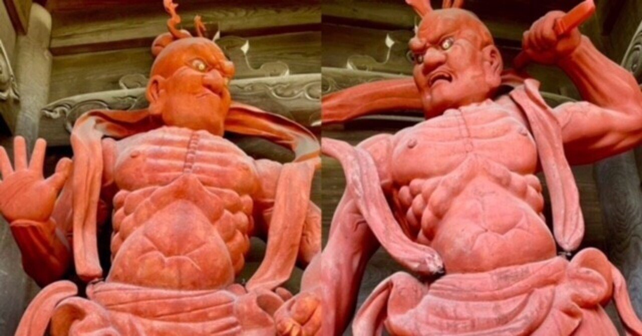 嵯峨野の顔 清涼寺 の朱の金剛力士像 Sagano S Face Seiryo Ji Vermilion Statue Of Kongorikishi 達磨の眼 本伝統文化 技術を世界へ Note