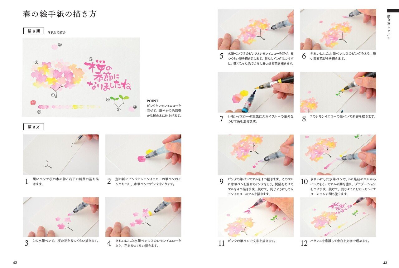 絵手紙をカラフルペンでもっと手軽に楽しむ カラー筆ペンで楽しむ はじめての絵手紙 朝日新聞出版さんぽ Note