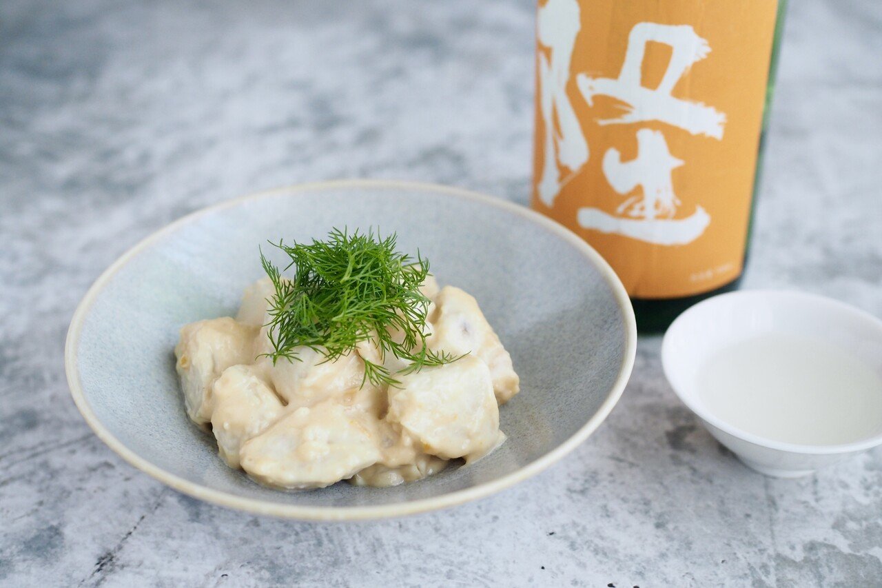 レシピ ぬる燗に合わせたい 里芋のゆず味噌クリームチーズ和え 真野遥 発酵室 よはく Note