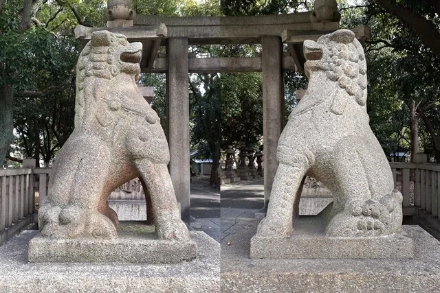 住吉大社東大寺南大門型の狛犬640