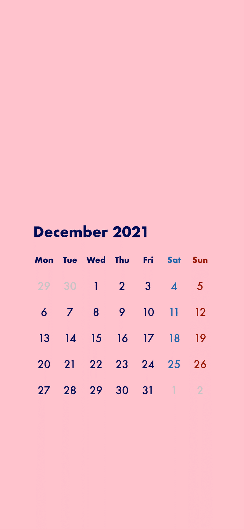 Iphone用カレンダー 21年12月版 無料配布 A Journal Note
