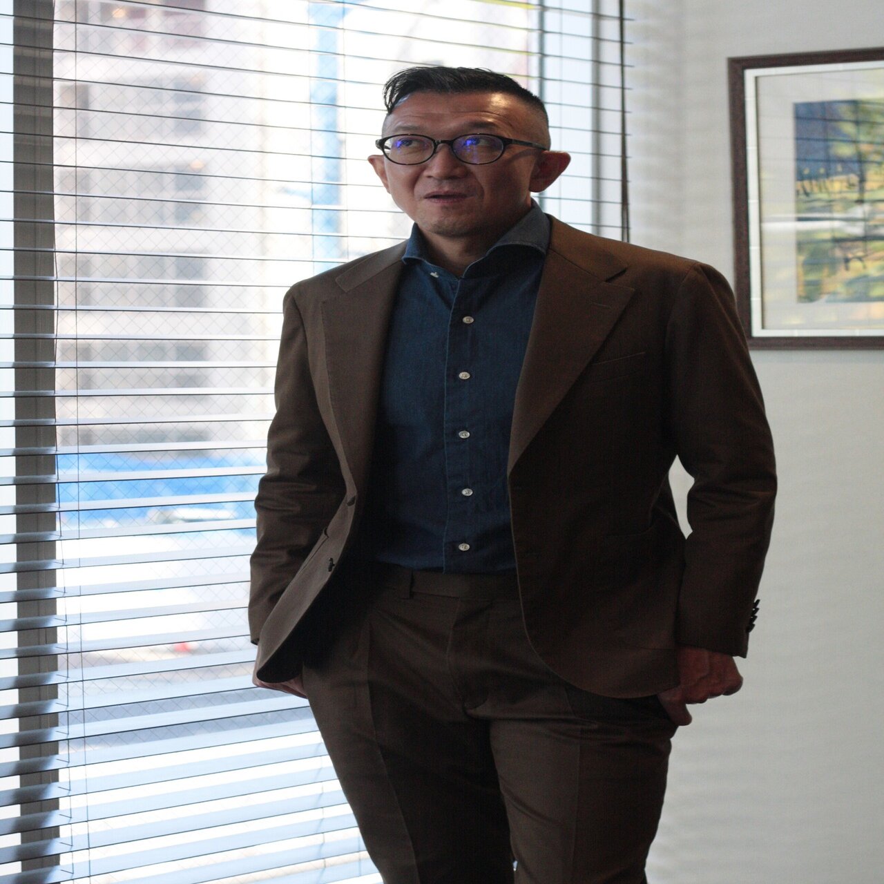 コットンスーツとデニムシャツ｜セキヤマサト＠stile lavita