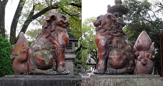 巨大な備前焼の狛犬 - Picture of Kibitsuhiko Shrine, Okayama