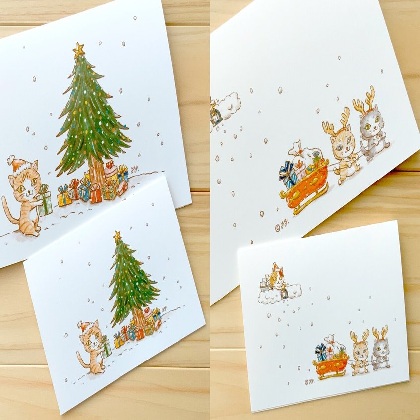 猫ちゃんサンタ クリスマスカード Pdf無料ダウンロード スノームーン Note