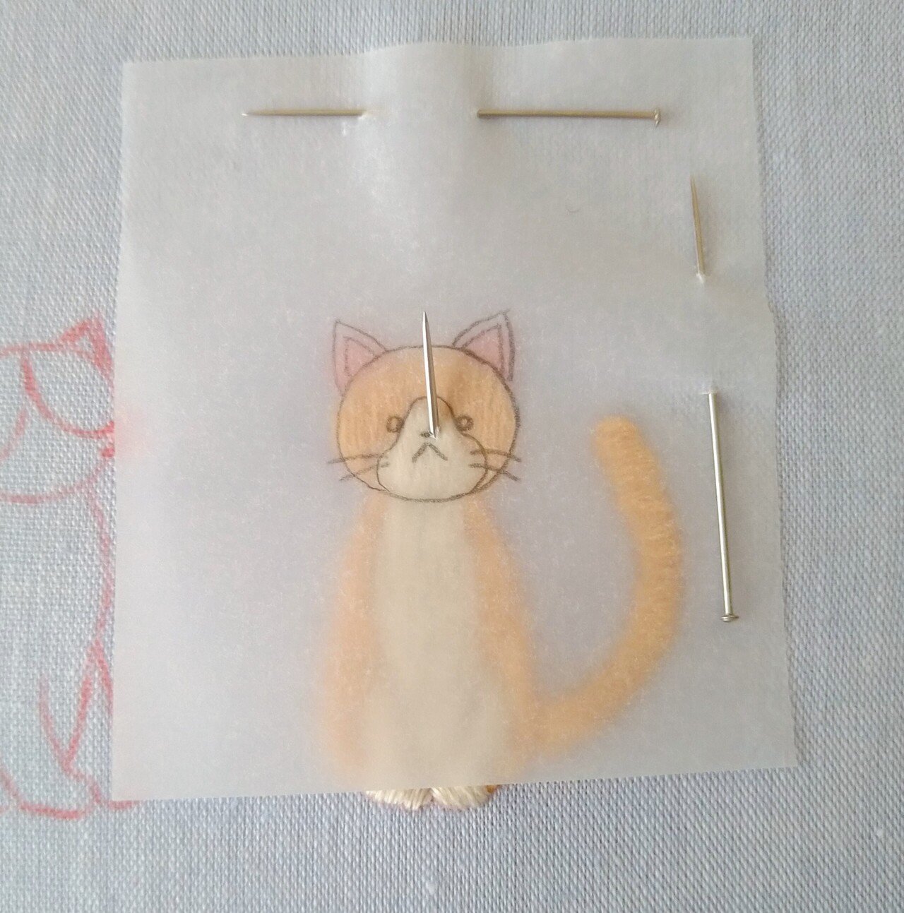 訳あり商品 2匹の猫の刺繍図案🐈🐾 ステップ8 〜猫の鼻の刺繍〜｜Apostrophe その他
