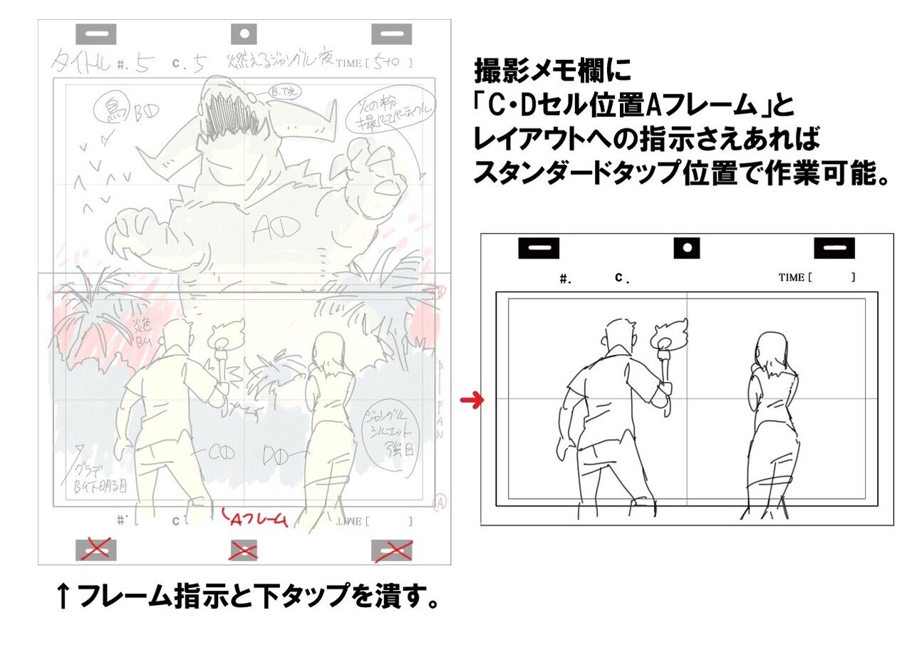 レイアウト 紙の分け方と下タップ 益山亮司 商業アニメ演出 Note レイアウト 紙の分け方と下タップ 益山亮司 商業アニメ演出 Note
