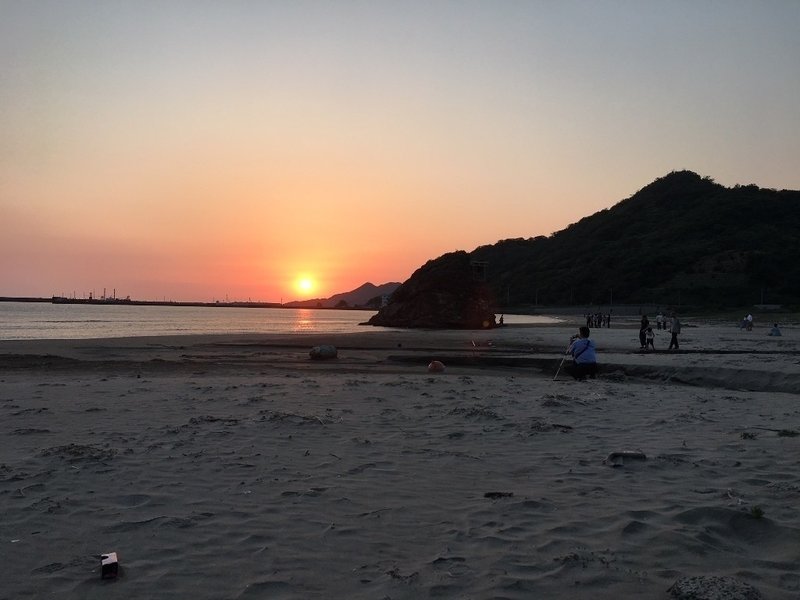 出雲大社から15分 稲佐の浜 夕日指数100 Keiichi Note