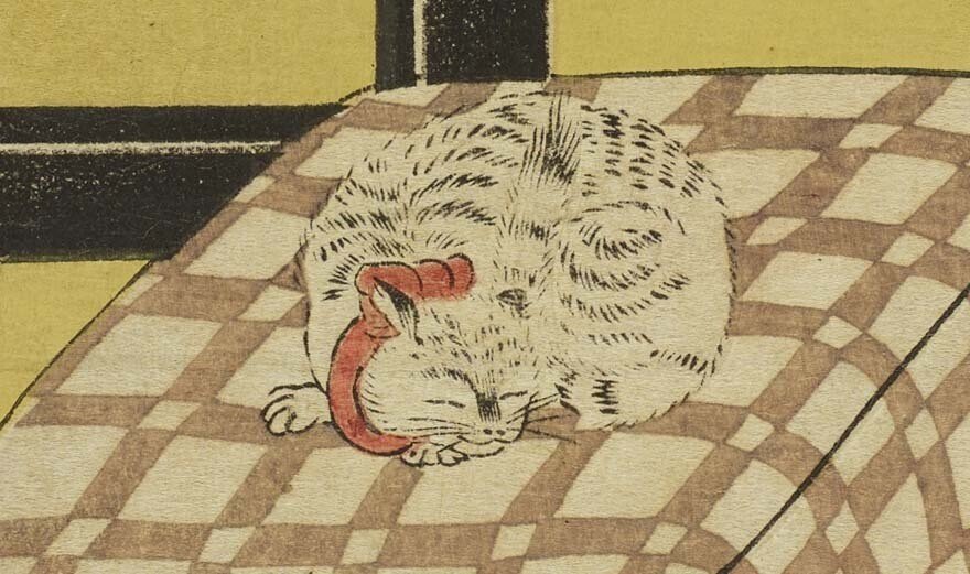 江戸時代のネコもこたつで丸くなるようです 太田記念美術館