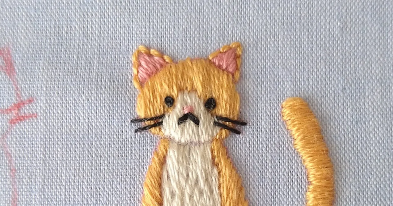 2匹の猫の刺繍図案?? ステップ12 〜猫の口の刺繍〜｜Apostrophe+s 