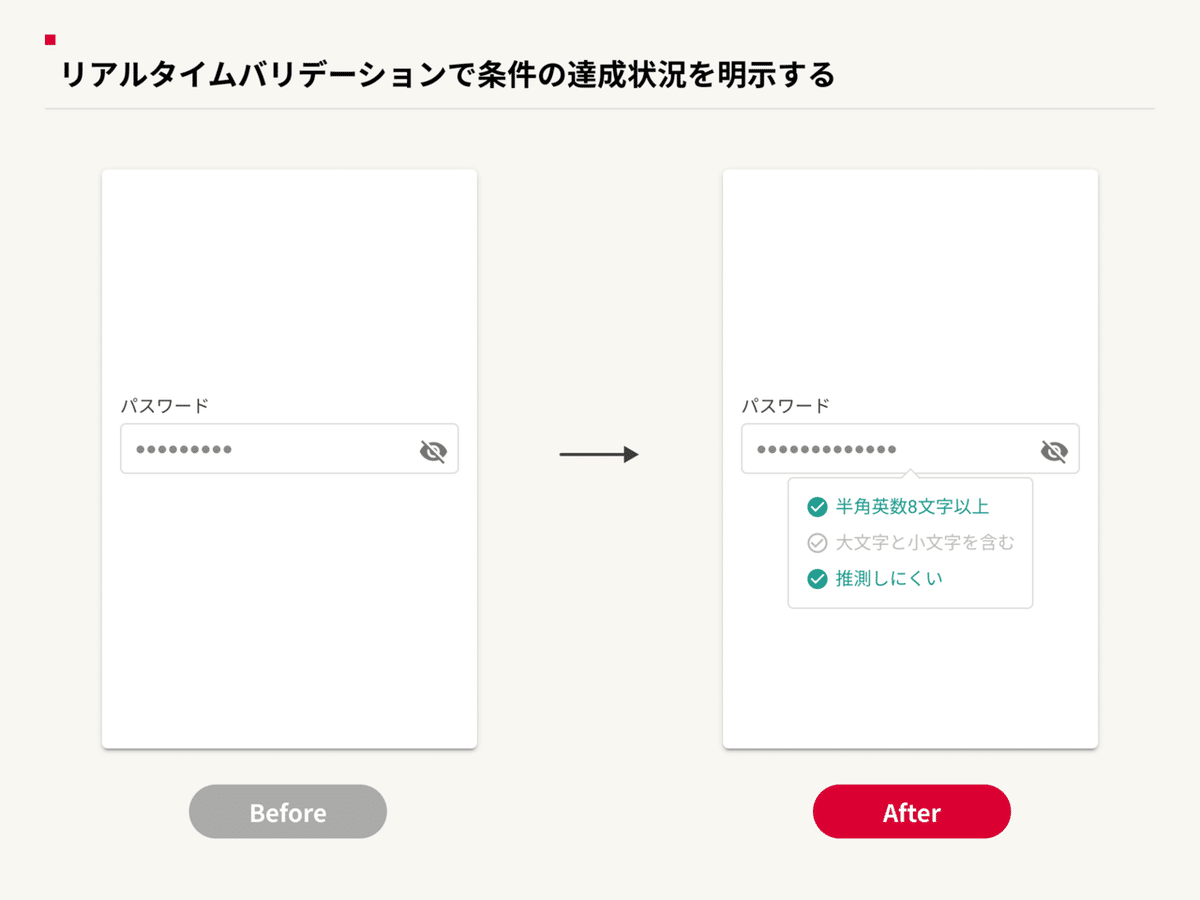 条件があるものはリアルタイムで達成状況を明示する