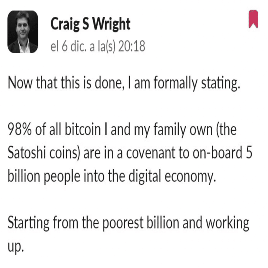 正体を表したクレイグ・サトシナカモト・ライト博士が、係争中だった７兆円を貧しい人たち５０億人に寄付すると発表！ 真のビットコイン（BSV）による革命は続く！｜地球放浪  クリプトラベラー