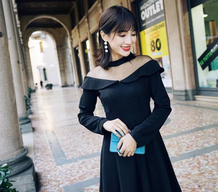 デートワンピース通販 オフショル長袖ワンピース Hanatanakari Note