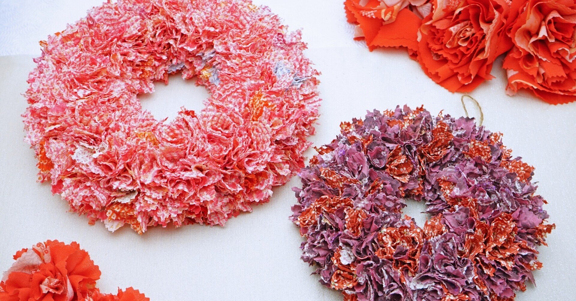 着物リメイク Diy No 2 絞りのリース Naomaria 70年代に魅了されたヴィンテージ着物で世界創造するアーティスト Note