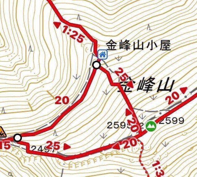 ３山頂図