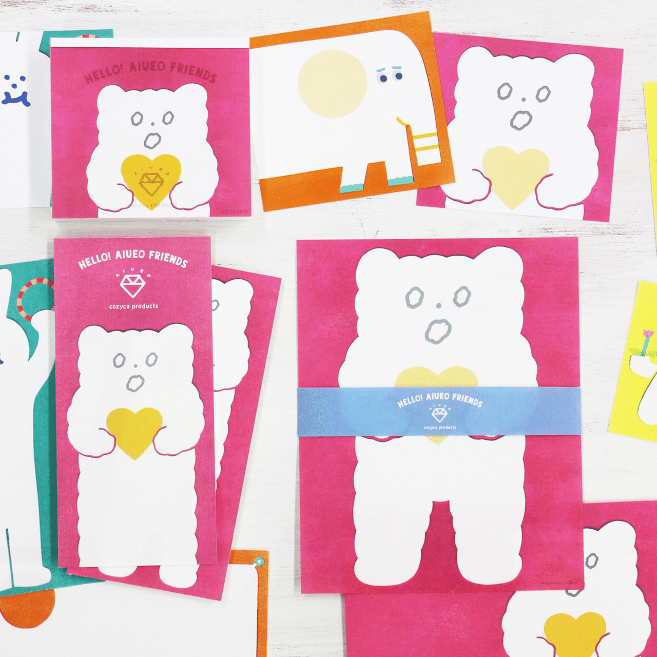 new】AIUEO レターセット・一筆箋・ブロックメモ｜表現社 cozyca products