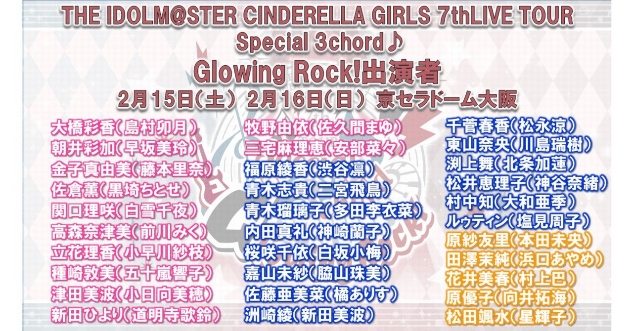 木村夏樹を感動ポルノに貶めたシンデレラガールズ7thLIVE大阪公演「Glowing Rock!」｜cy5