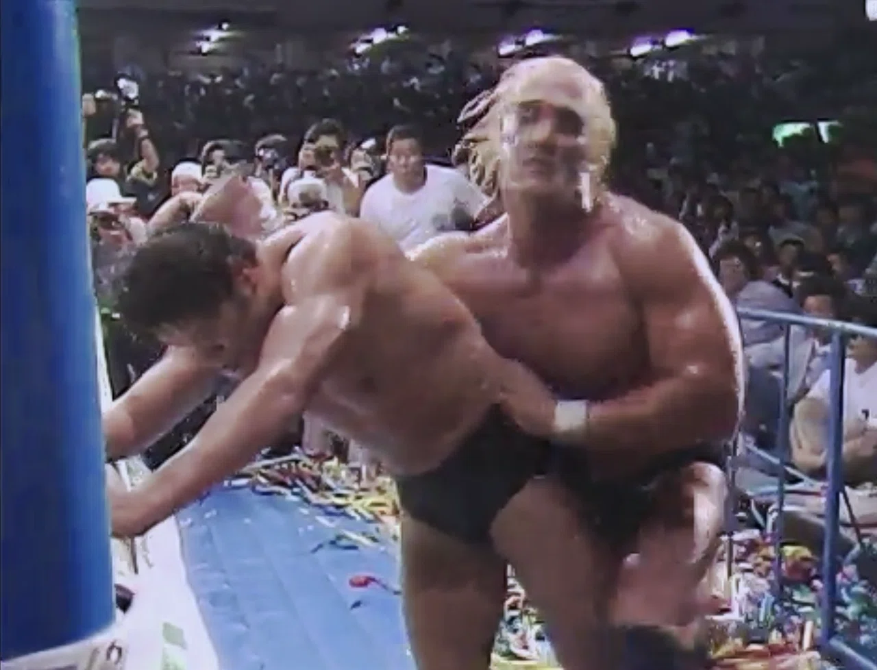 新日本プロレス半券第一回IWGP優勝戦アントニオ猪木vsハルクホーガン他2枚 1983.6.2 アントニオ猪木 VS ハルク・ホーガン《第1回IWGP決勝・猪木舌