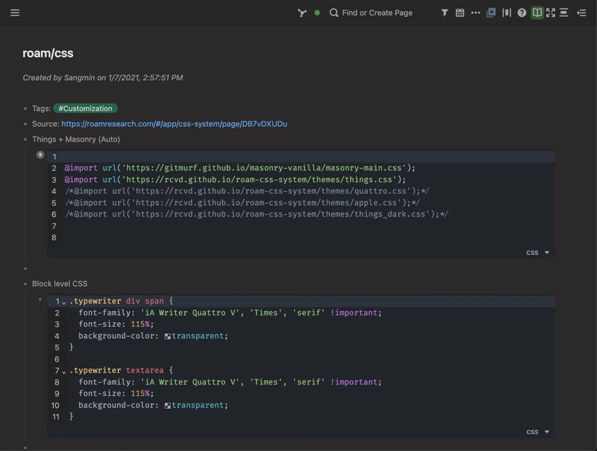 Red Color Codes Css CSS for Dark Themes in Roam Research Code Blocks|Sangmin Ahn
