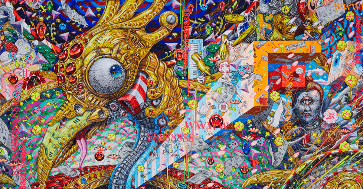 某メーカー 巨大キャンバスに描いた作品「KUJAKU」、自分史上1番大きな 絵画