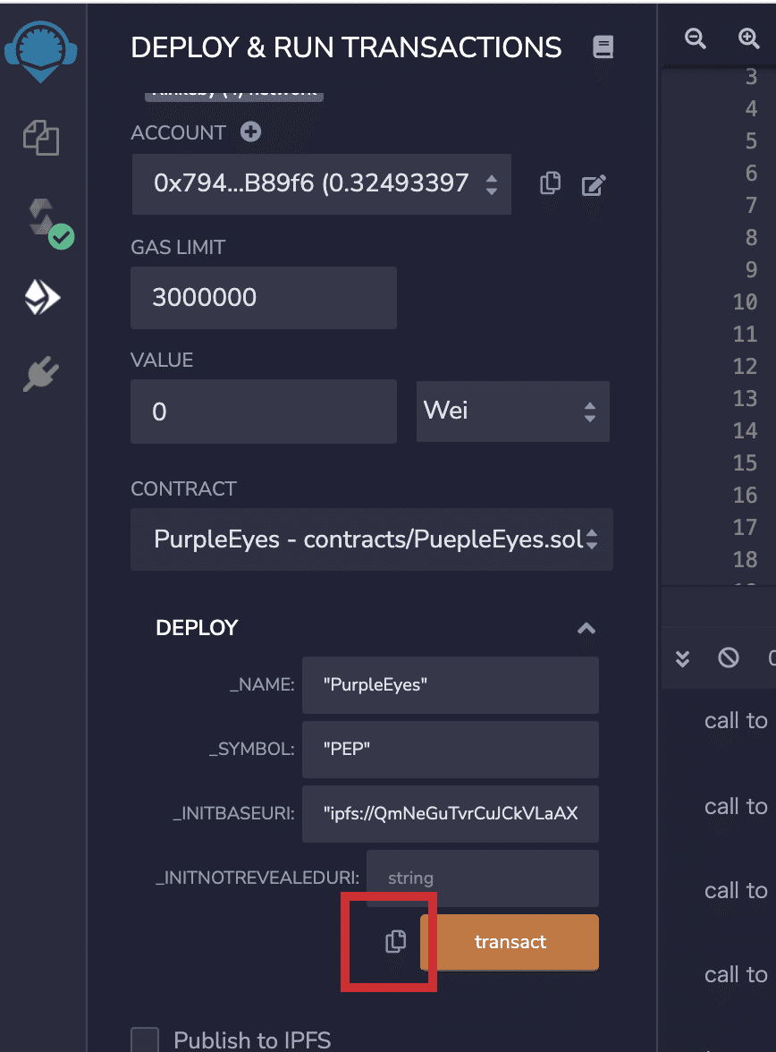 コントラクトをEtherscanで最適化しよう。（verifyを行いま