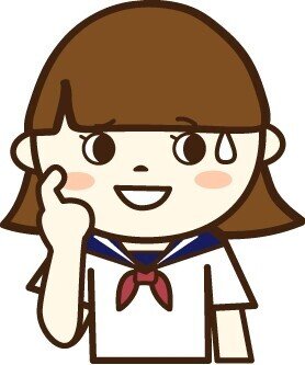 イラスト女子生徒困る汗