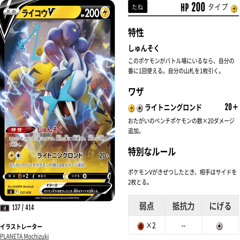ライコウvをちょい考察 デッキレシピ付 Violaのポケカ備忘録 Note