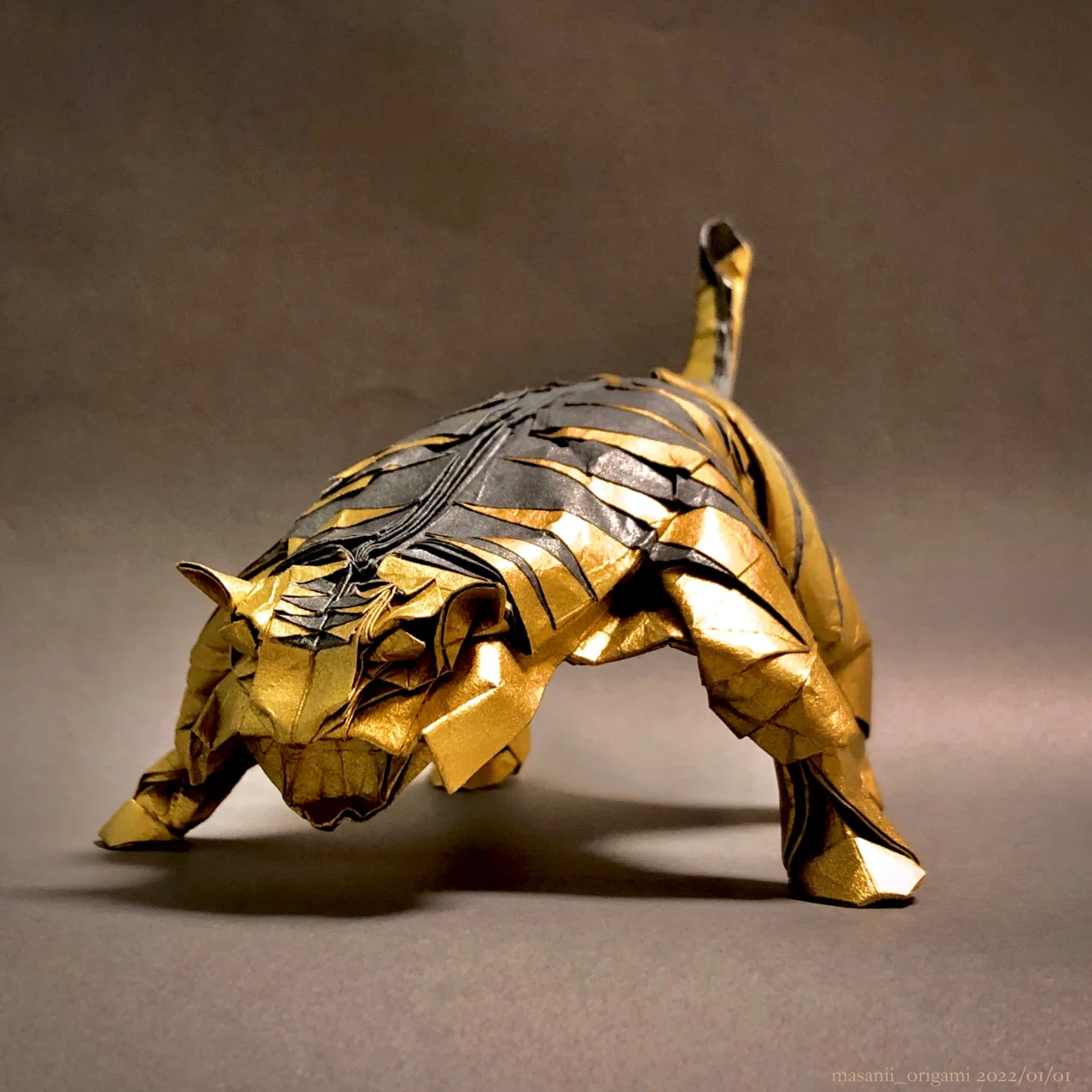 ハンドメイド　折り紙　虎　完成品　展示品 2022年元旦、神谷哲史さんの「トラ」で幕開け！／Tiger Designed by