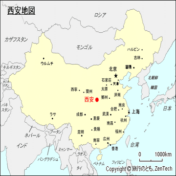 中国の主要都市の地図