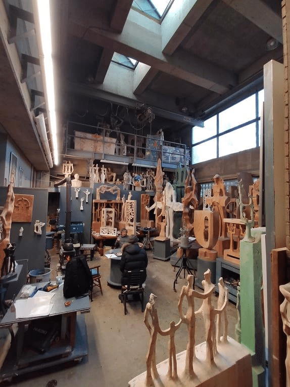 重岡建治　「聖家族（共箱）」　エミリオ・グレコの系譜を継ぐ独自の造形、近代感覚溢れるブロンズ作品 3 ヤマハパスナチュラ