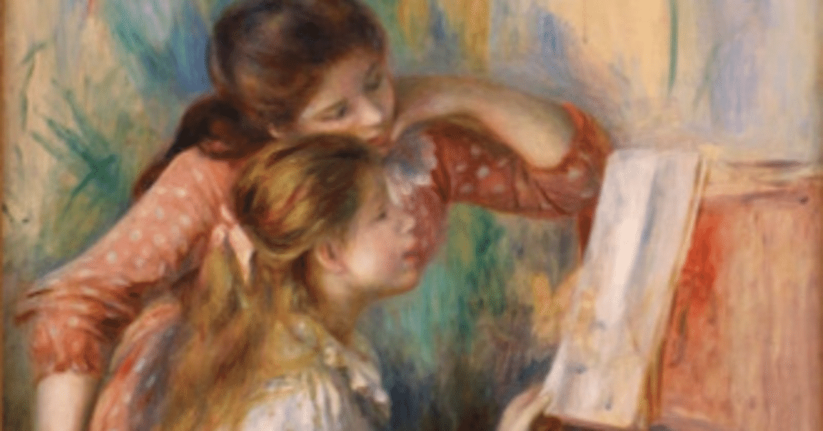 音楽を楽しむ少女たちの油彩画 音楽を楽しむ少女たちの油彩画