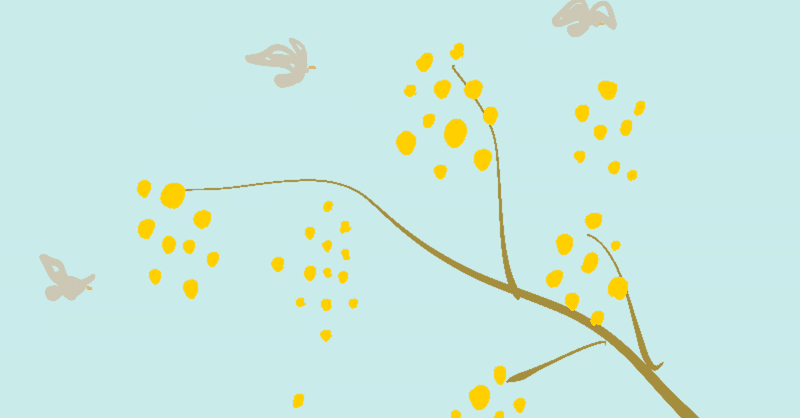 今日のイラスト「冬の木の実とたくさんの鳥」描きました