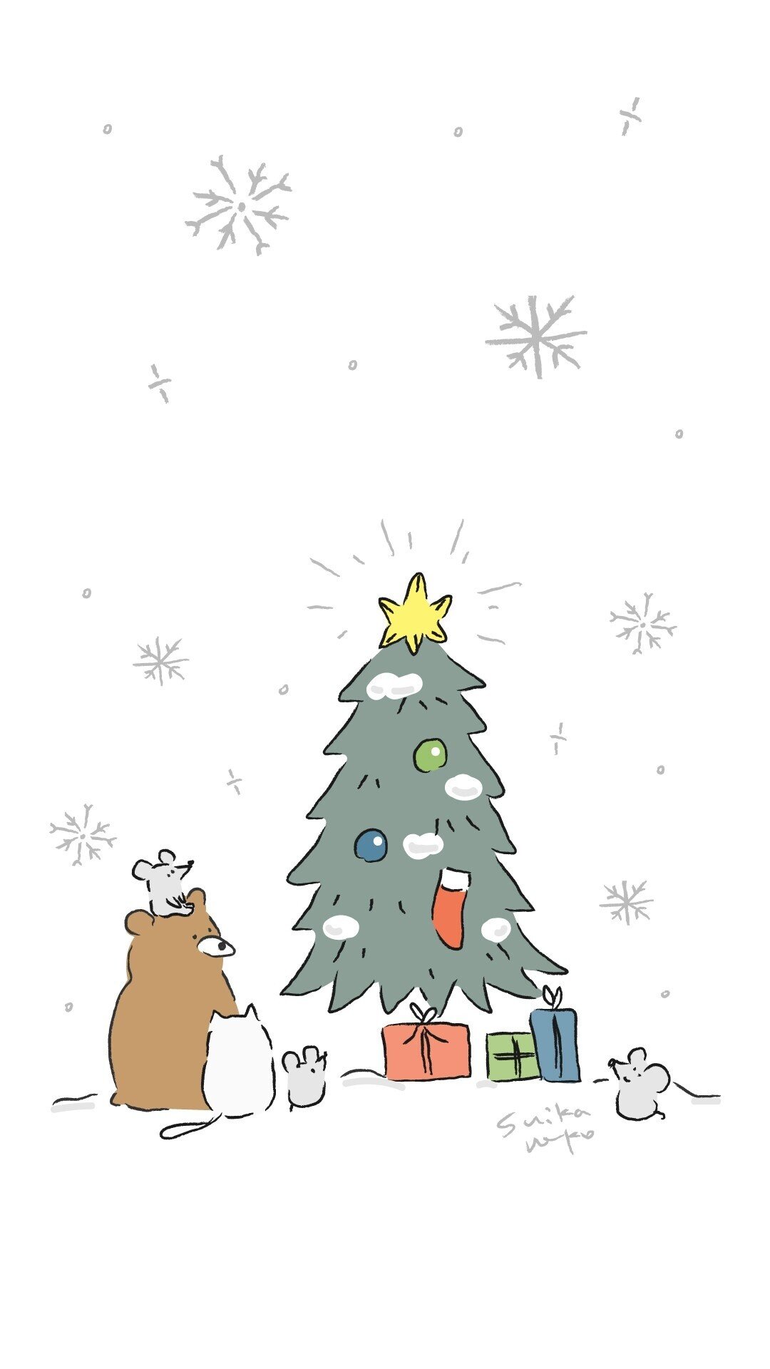 クリスマス壁紙 すいかねこ イラストレーター Note