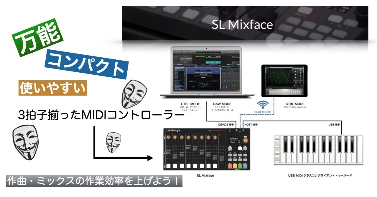小さいのに多機能...!? MIDIコントローラー「SL Mixface」を使ってみた｜アノニマスDTM編集部｜note