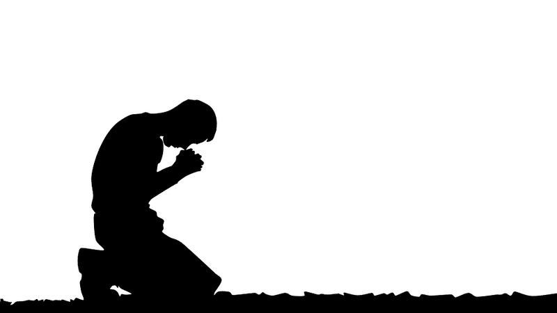 男性・シルエット・祈る・跪く・宗教・信仰
