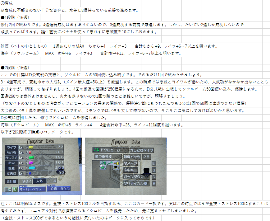 ゴースト育成まとめ3