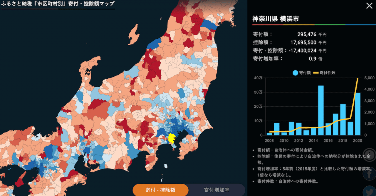 ふるさと納税「市区町村別」寄付・控除額マップ』制作メモ｜荻原 和樹 / Kazuki OGIWARA