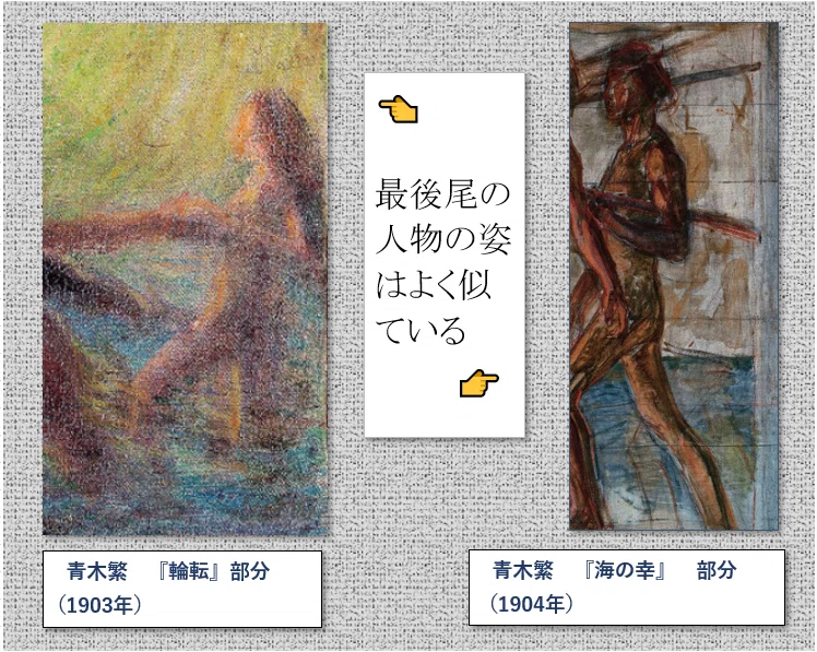 ロマン主義画家 青木繁『海の幸』大型プリハード 本物により近い複製画 