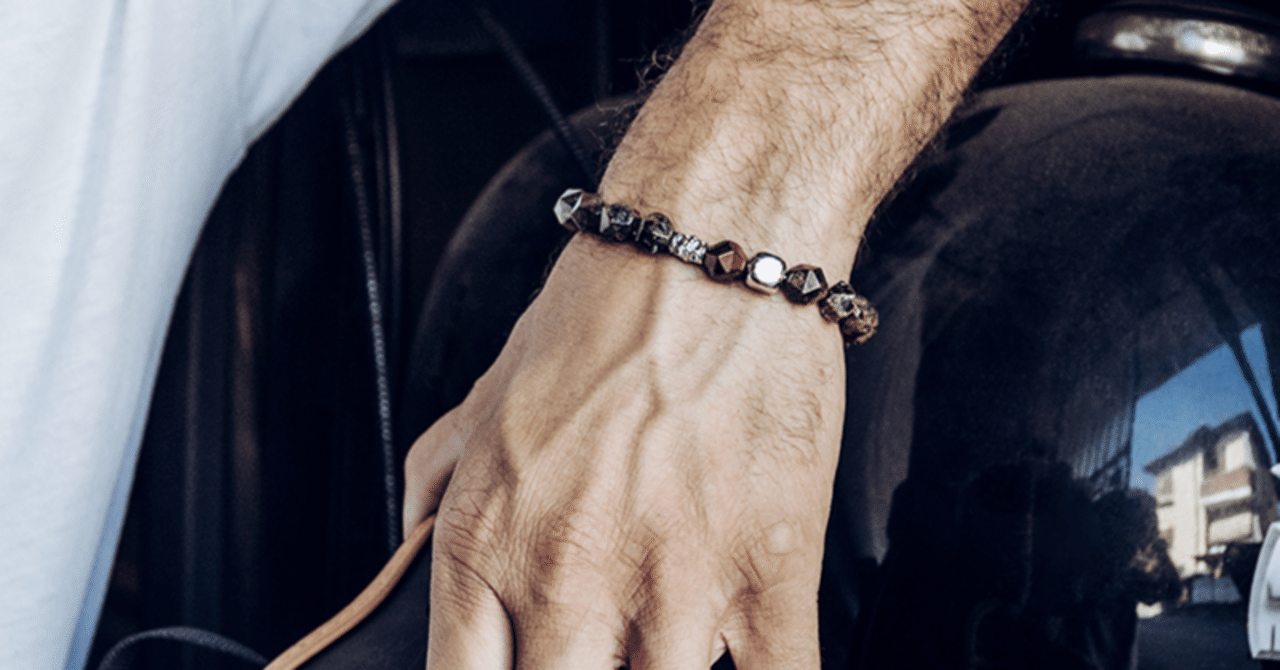 AWNL ブラック ブレスレット AWNL】メンズ ブラックスピネル 二重巻き ハーフチェーン 喜平シルバー