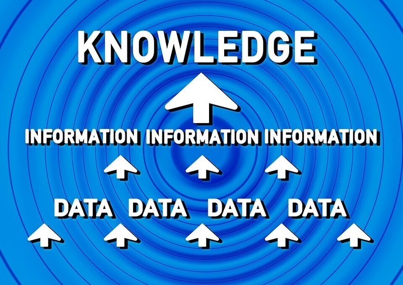 イラスト・データ・知識・情報・青い背景・ノウハウ