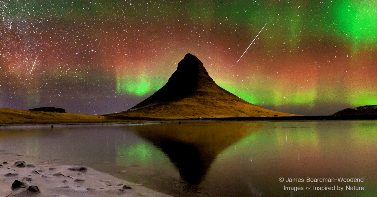 オーロラの世界と流星｜yasu