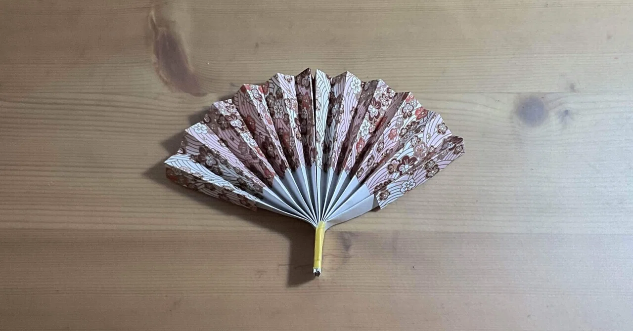 折り紙で扇子(せんす)を折ってみよう！origami paper Folding fan 