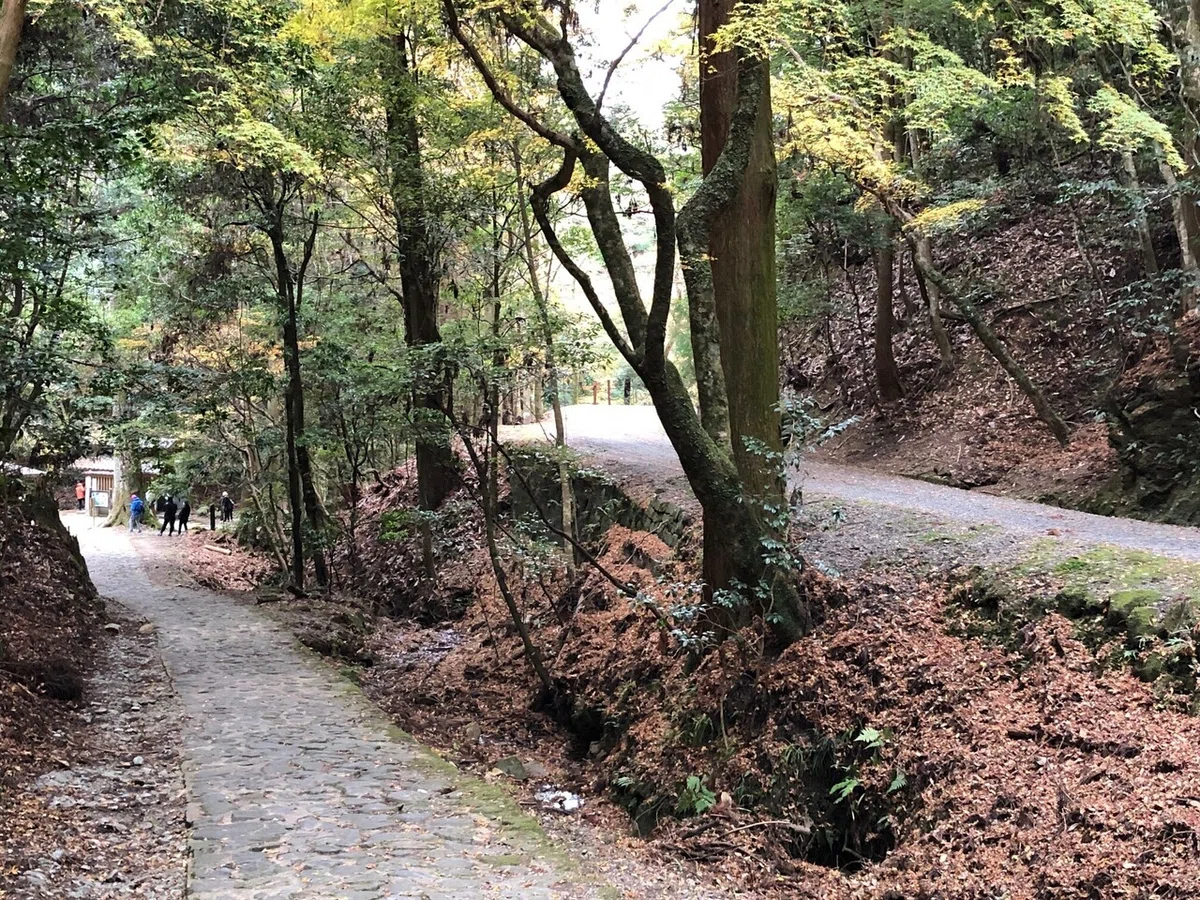 首切地蔵と遊歩道分岐_柳生街道