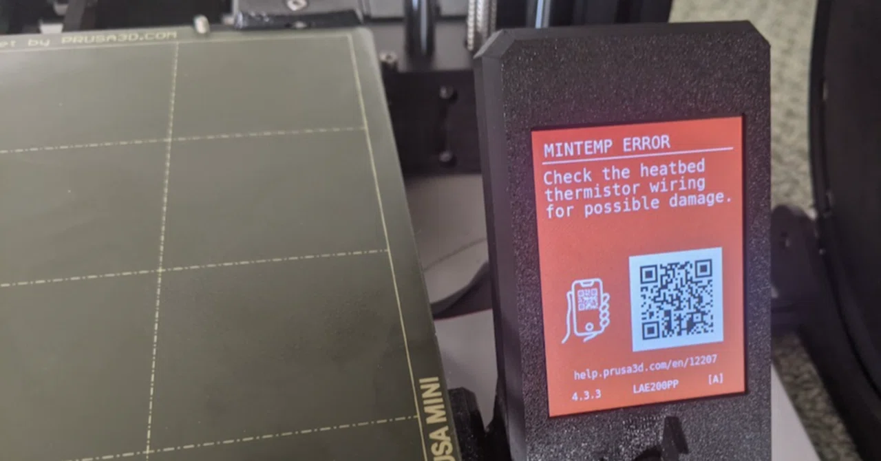 MINTEMP ERROR (Prusa mini+)｜SSN Labo