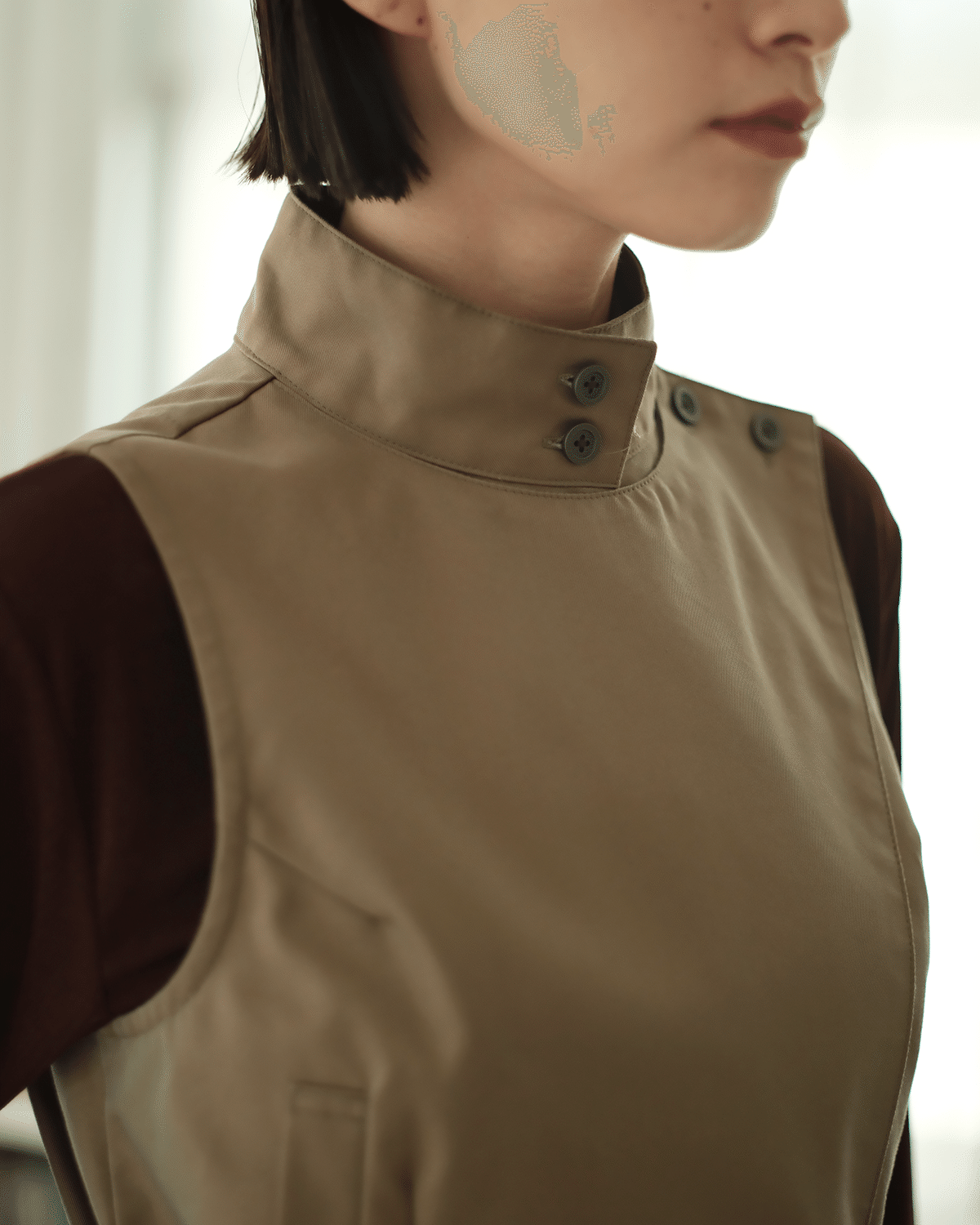 foufou 玉虫ワンピース ハイネックフラップドレス