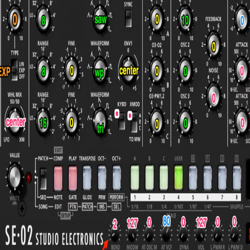 音源設定メモ04 Roland SE-02 その04 あるいは「NuRAD / NuEVI