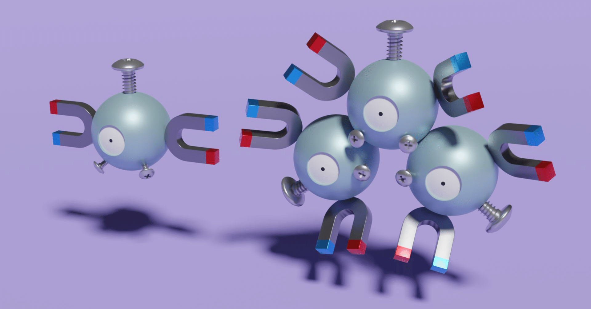 Blender日誌 ポケモンのコイル レアコイルを作ってみる Unsoluble Sugar Note
