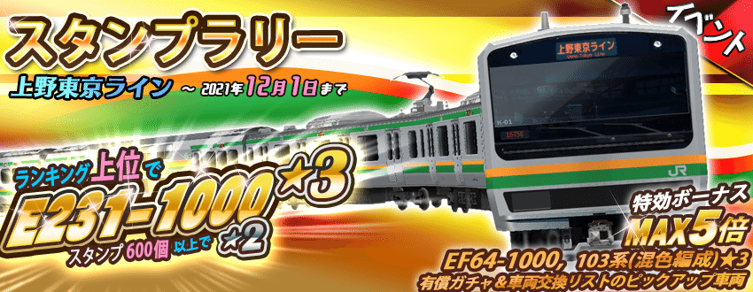 鉄道パークZ】上野東京ラインスタンプラリー｜Maxはやぶさ